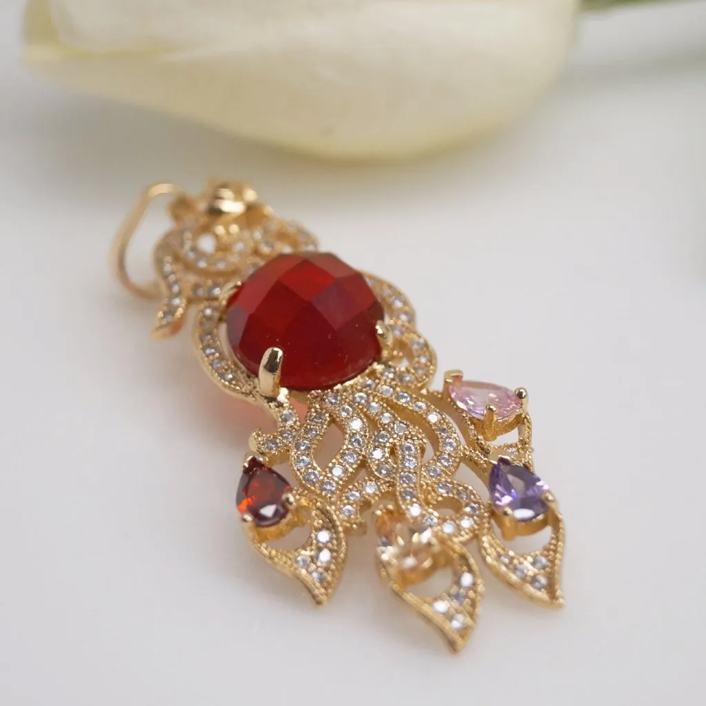 Super Big Multi Colour Peacock Pendant
