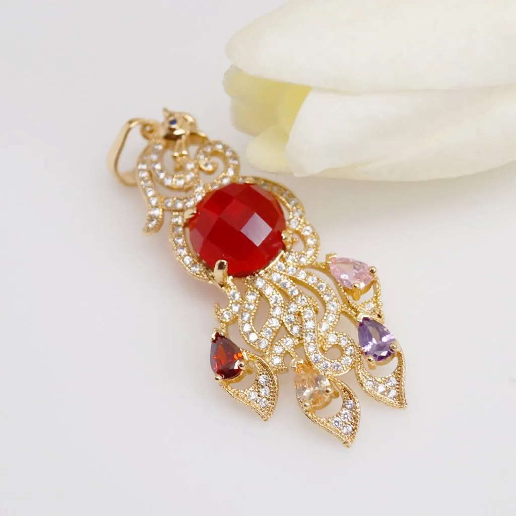 Super Big Multi Colour Peacock Pendant