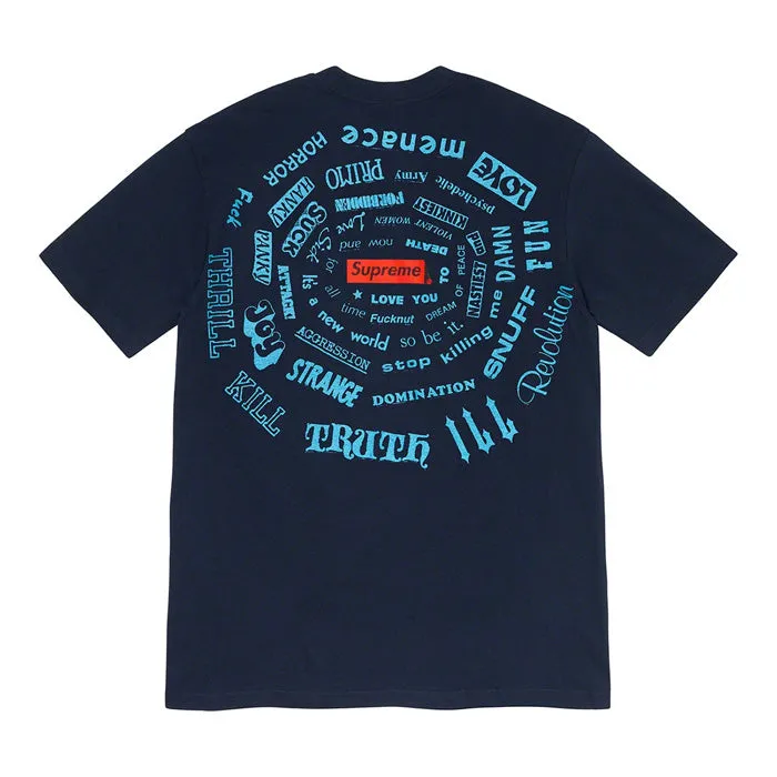 Supreme Spiral Tee- Navy
