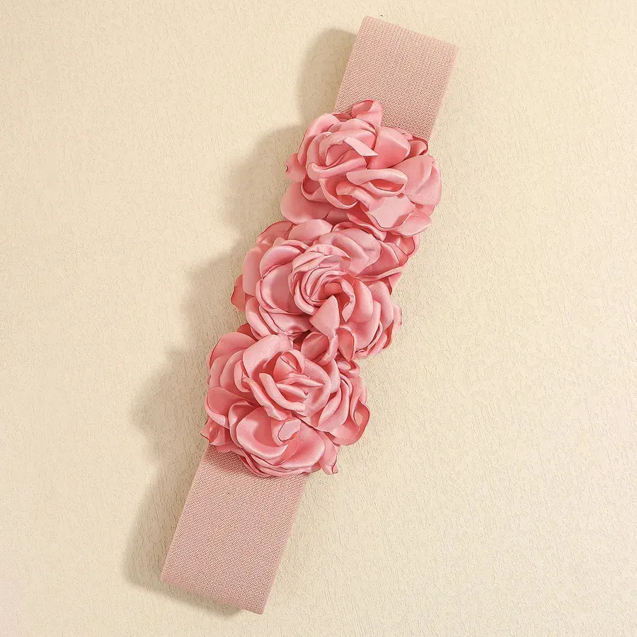 Sweet Flower Woven Fabric Women's Woven Belts