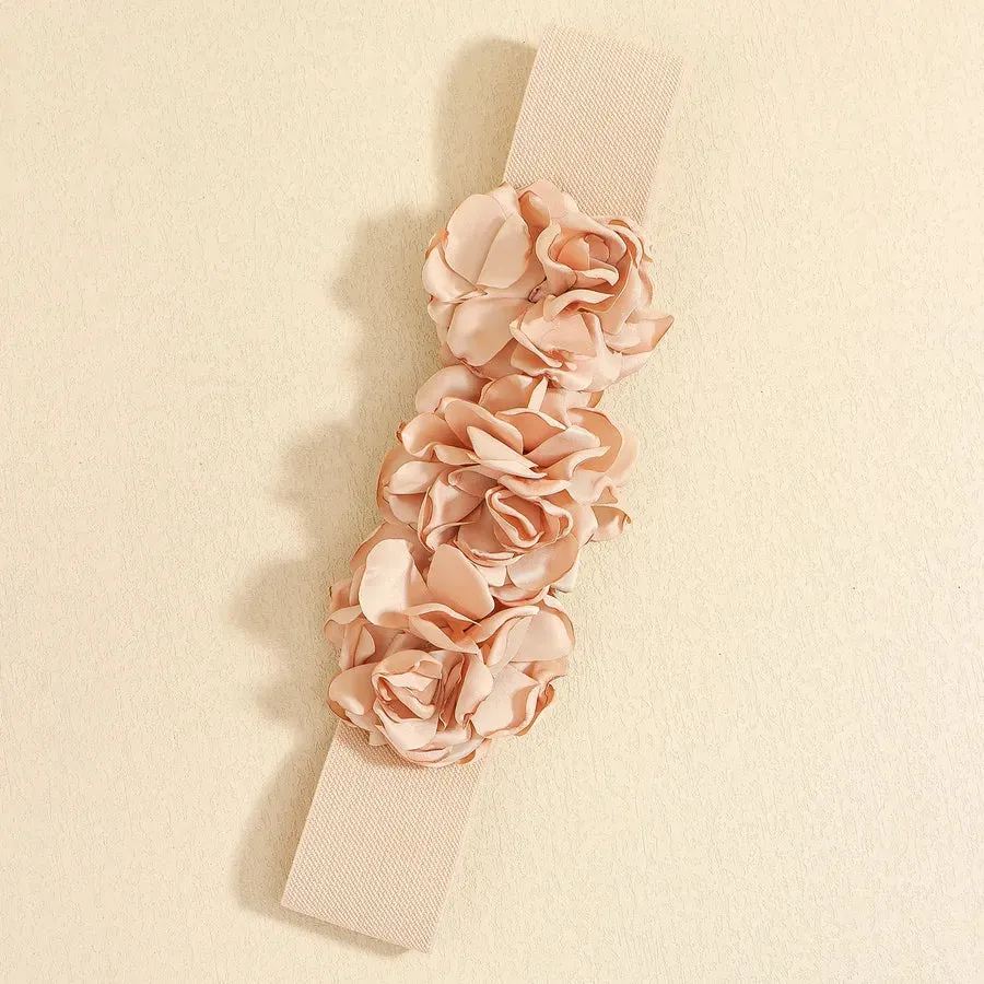 Sweet Flower Woven Fabric Women's Woven Belts
