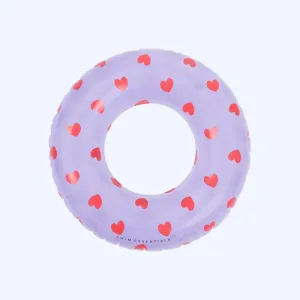 Swim Essentials Inflatable Lilac Hearts Swimming Ring - 90cm