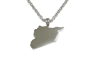 Syria Map Shape Pendant Necklace