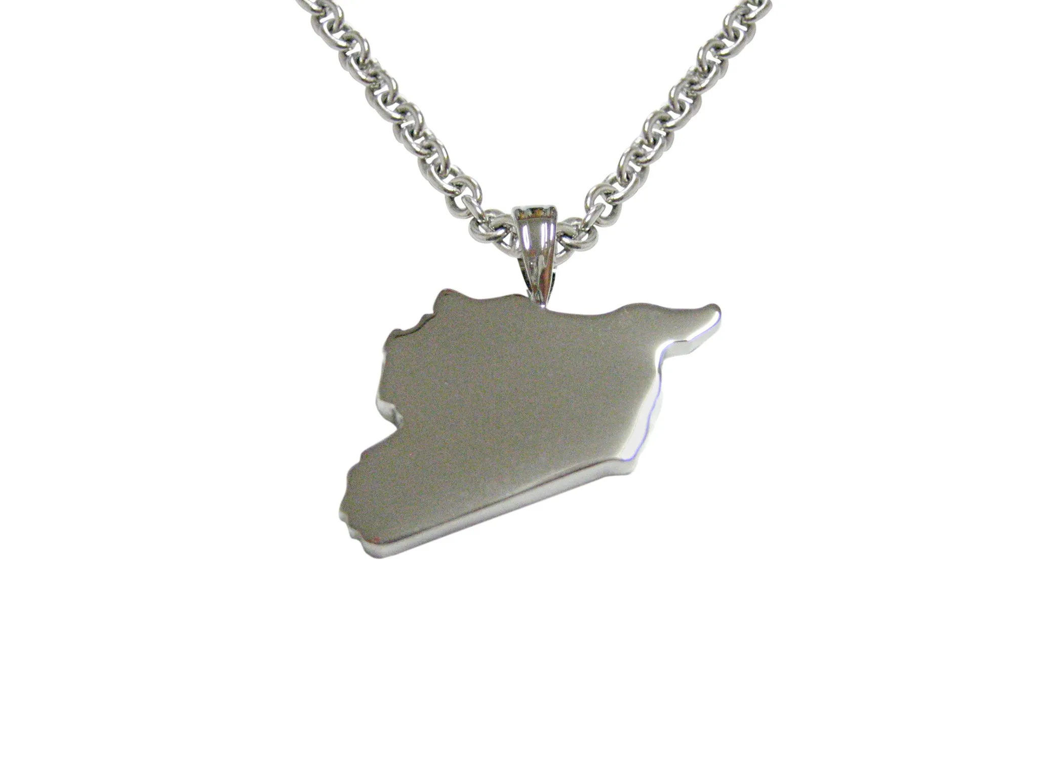Syria Map Shape Pendant Necklace
