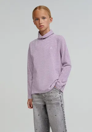 T-SHIRT GOLA ÀS RISCAS