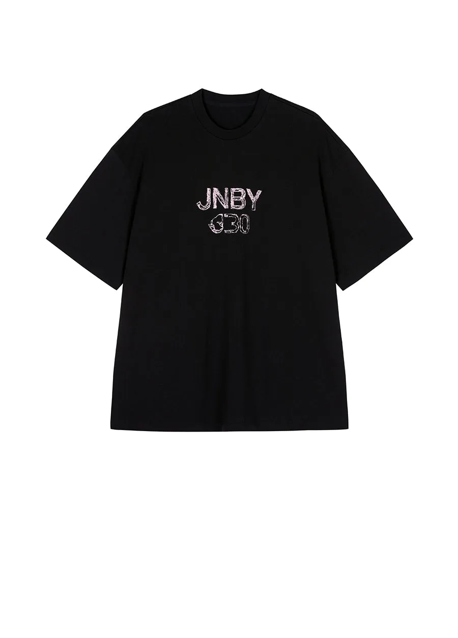 T-Shirt/JNBY Micro Elastic V-neck Short- sleeved T-shirt