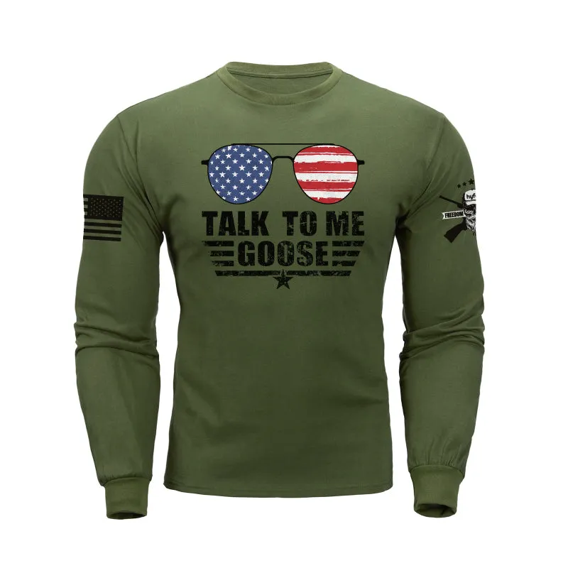 TALK TO ME GOOSE GRAPHIC LONG SLEEVE T-SHIRT