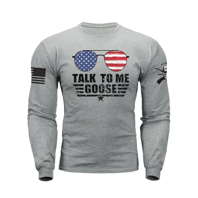 TALK TO ME GOOSE GRAPHIC LONG SLEEVE T-SHIRT