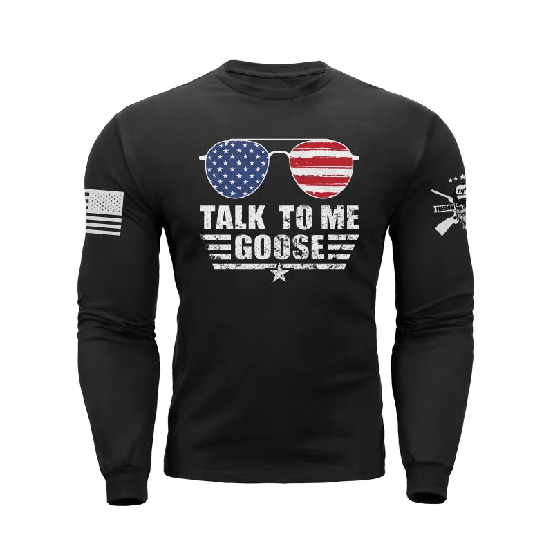 TALK TO ME GOOSE GRAPHIC LONG SLEEVE T-SHIRT