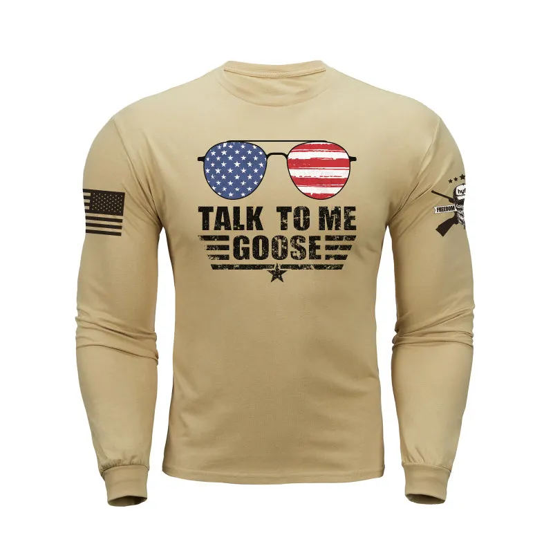 TALK TO ME GOOSE GRAPHIC LONG SLEEVE T-SHIRT