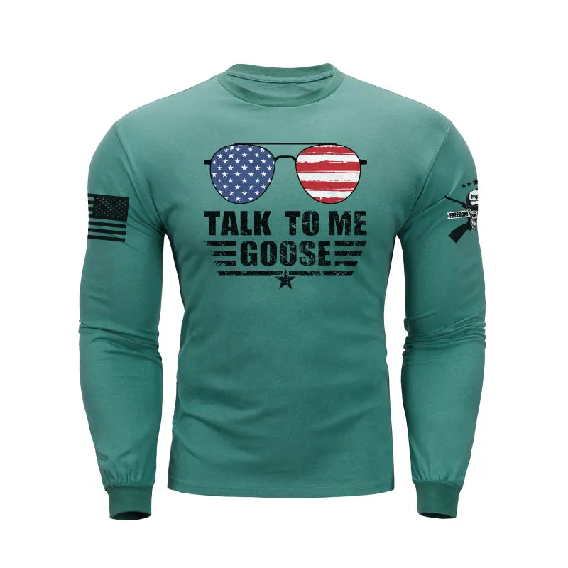 TALK TO ME GOOSE GRAPHIC LONG SLEEVE T-SHIRT