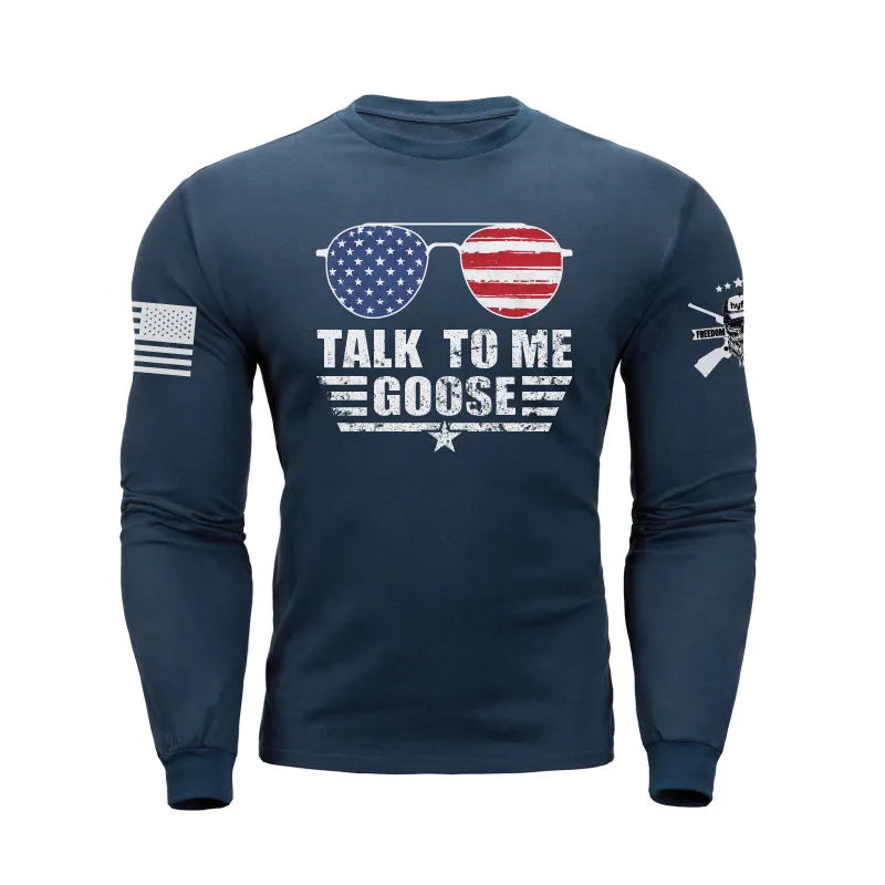 TALK TO ME GOOSE GRAPHIC LONG SLEEVE T-SHIRT