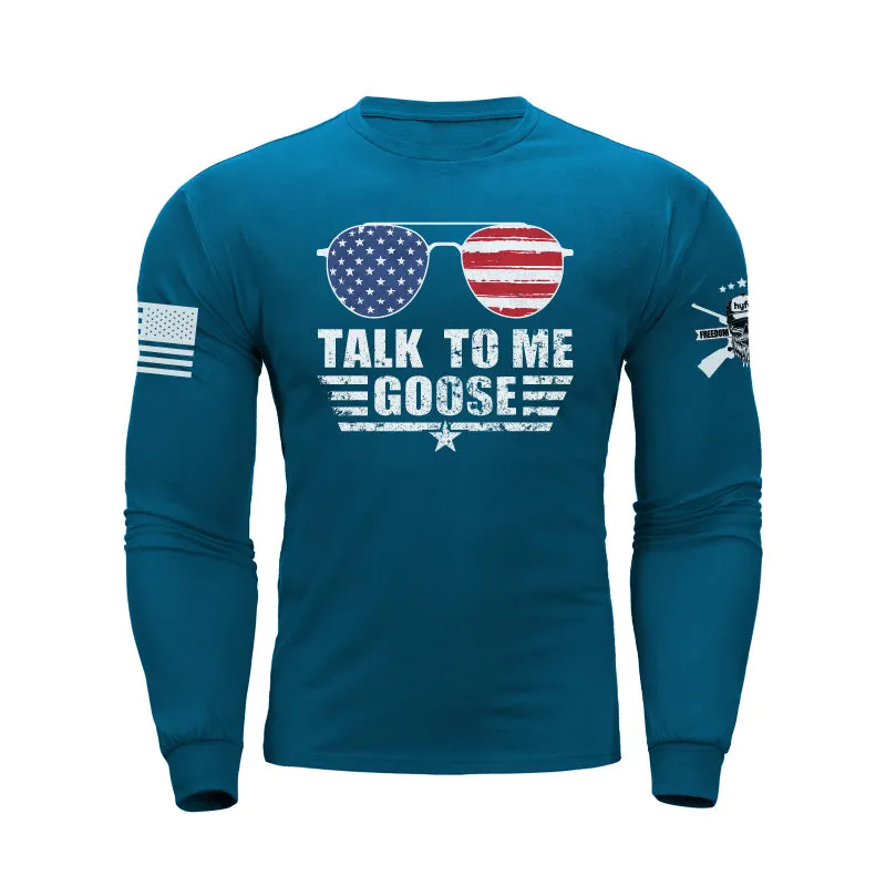 TALK TO ME GOOSE GRAPHIC LONG SLEEVE T-SHIRT