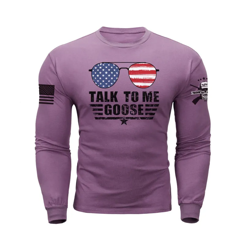 TALK TO ME GOOSE GRAPHIC LONG SLEEVE T-SHIRT