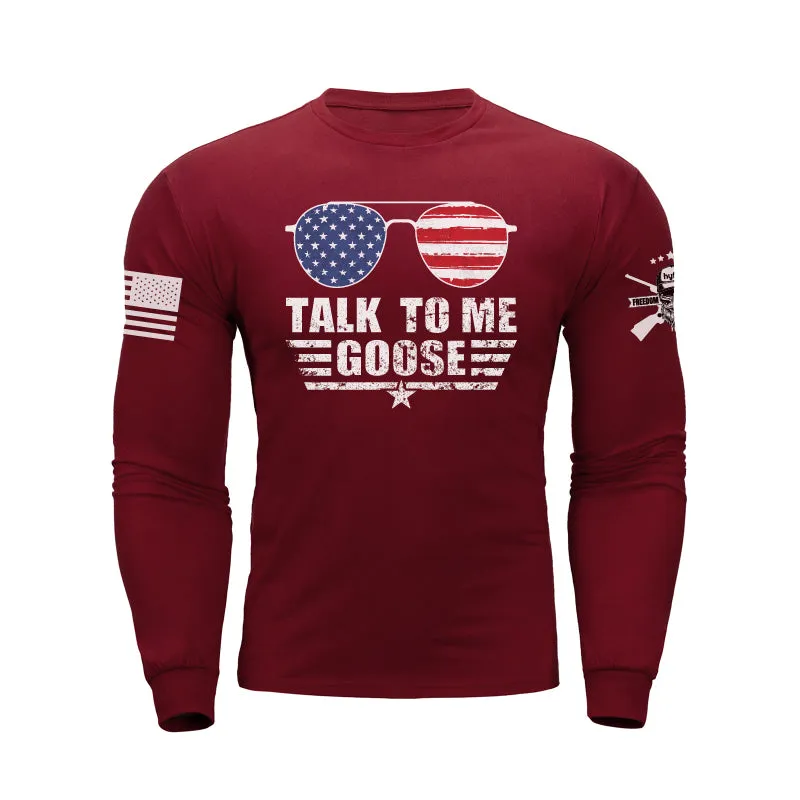 TALK TO ME GOOSE GRAPHIC LONG SLEEVE T-SHIRT