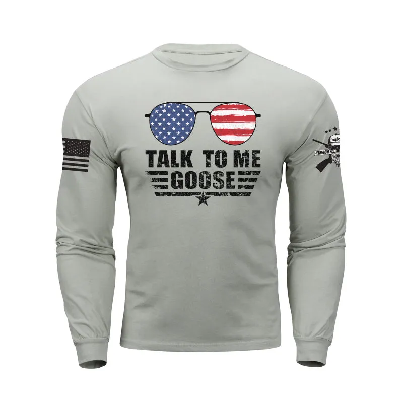 TALK TO ME GOOSE GRAPHIC LONG SLEEVE T-SHIRT