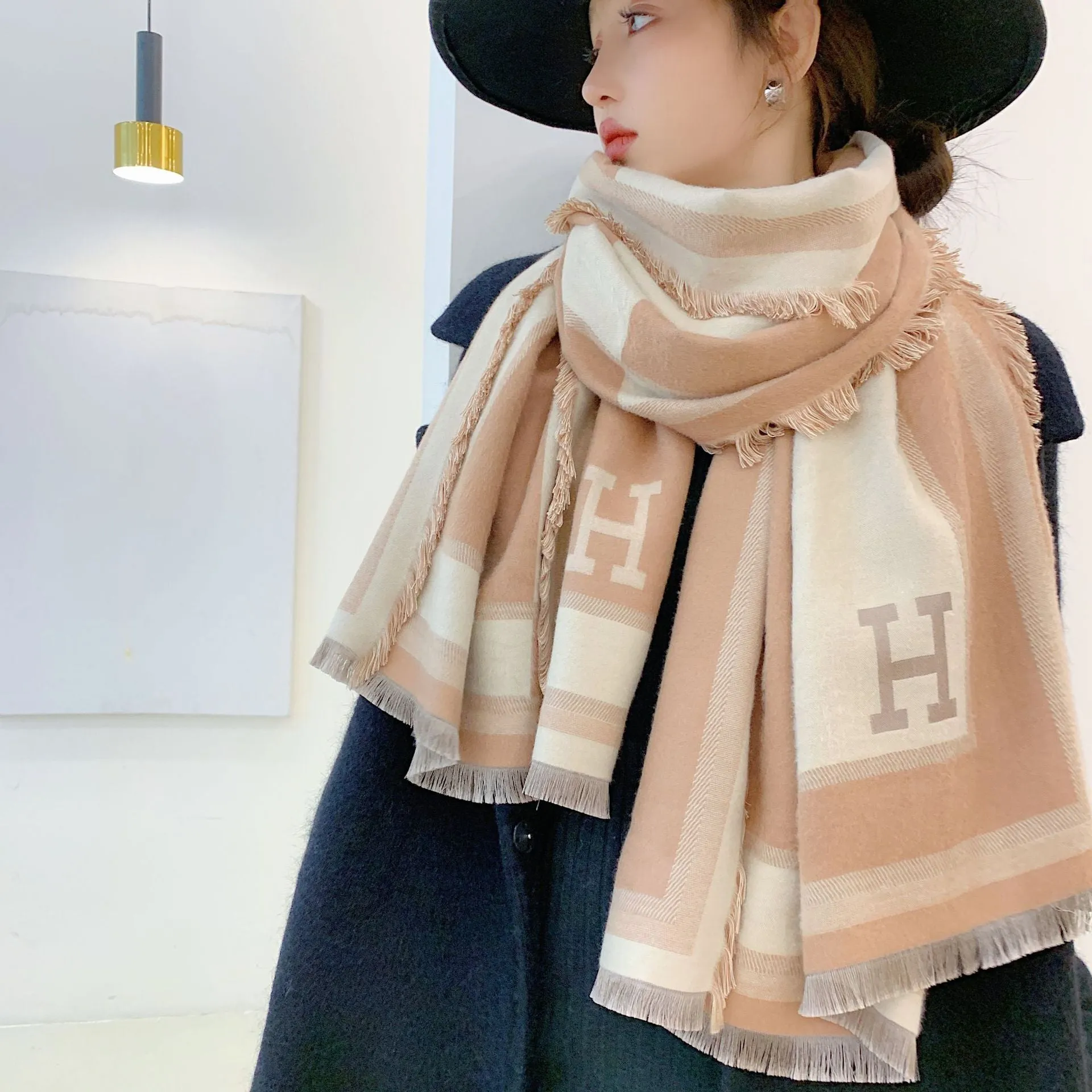 Tassel Warm Cashmere Thick Scarf Shawl Wrap for Women Ladies Girls 65x190