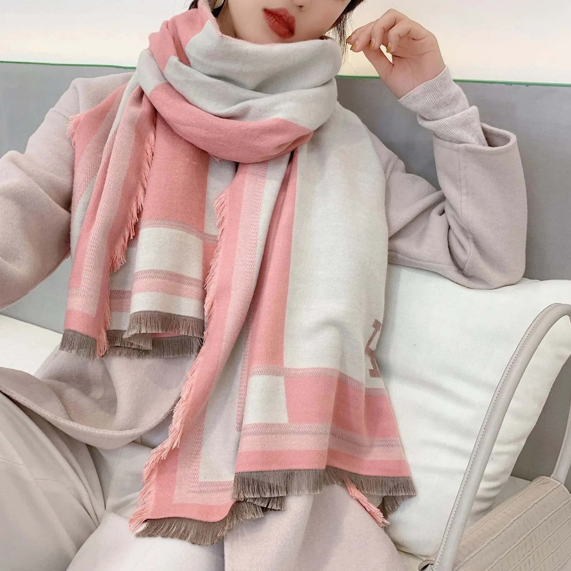 Tassel Warm Cashmere Thick Scarf Shawl Wrap for Women Ladies Girls 65x190