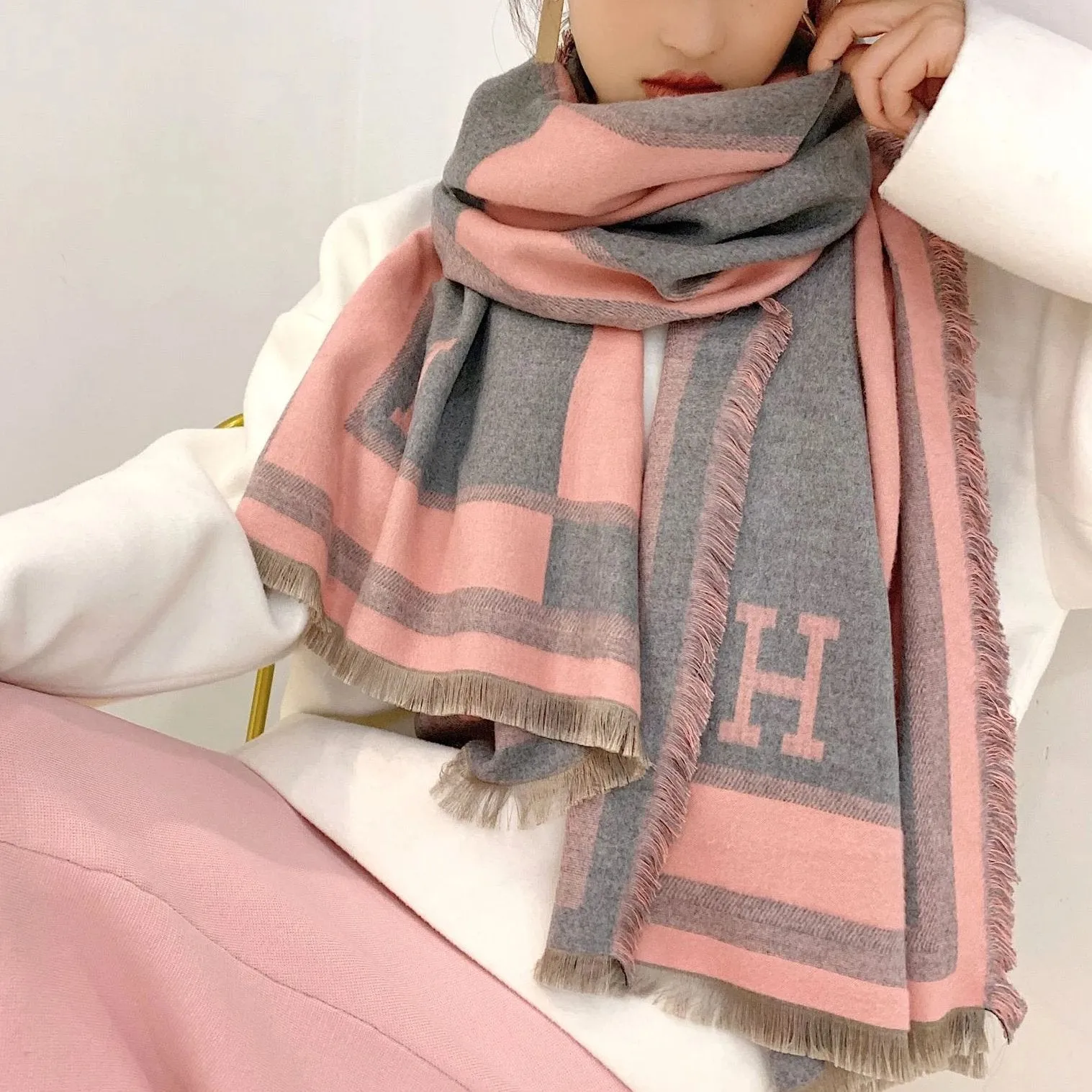 Tassel Warm Cashmere Thick Scarf Shawl Wrap for Women Ladies Girls 65x190