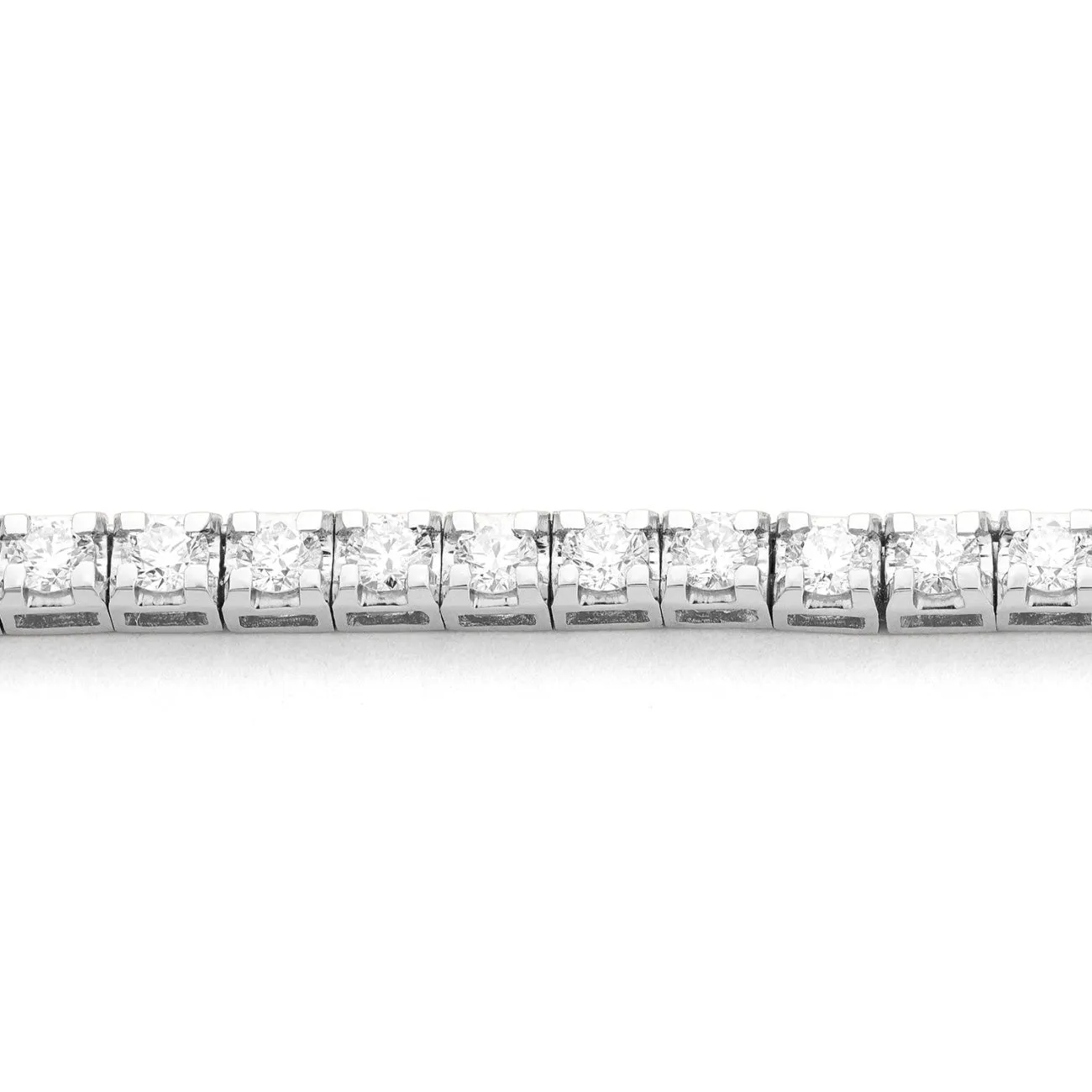 Tennis 14K White Gold 15.75 Inches 8.90 ct Diamond Straight Line Chocker Necklace
