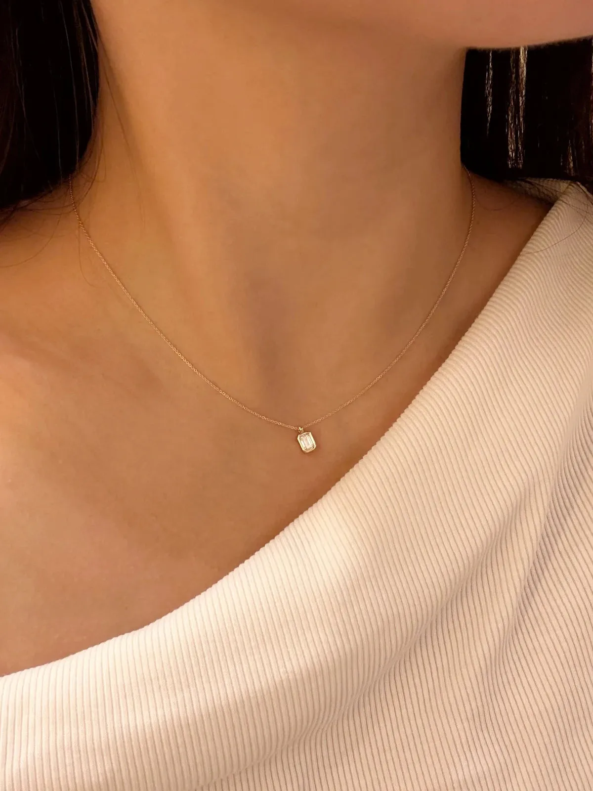The Classics Emerald-cut Diamond Pendant Necklace