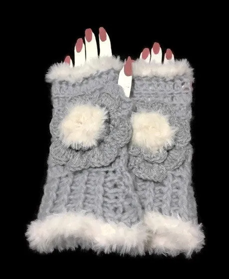 The silver blue alpaca fingerless gloves, fingerless gloves, women's fingerless gloves, crochet fingerless gloves, handmade fingerless gloves,