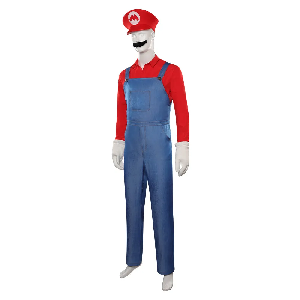 The Super Mario Bros. Movie-Mario Cosplay Costume Shirt  Hat  Outfits Halloween Carnival Party Suit