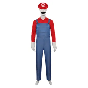 The Super Mario Bros. Movie-Mario Cosplay Costume Shirt  Hat  Outfits Halloween Carnival Party Suit