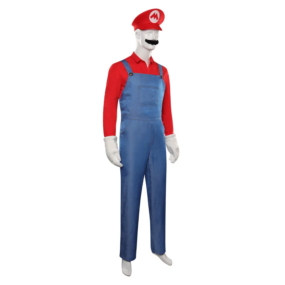 The Super Mario Bros. Movie-Mario Cosplay Costume Shirt  Hat  Outfits Halloween Carnival Party Suit