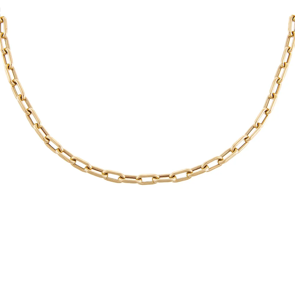 Thick Chain Link Necklace 14K
