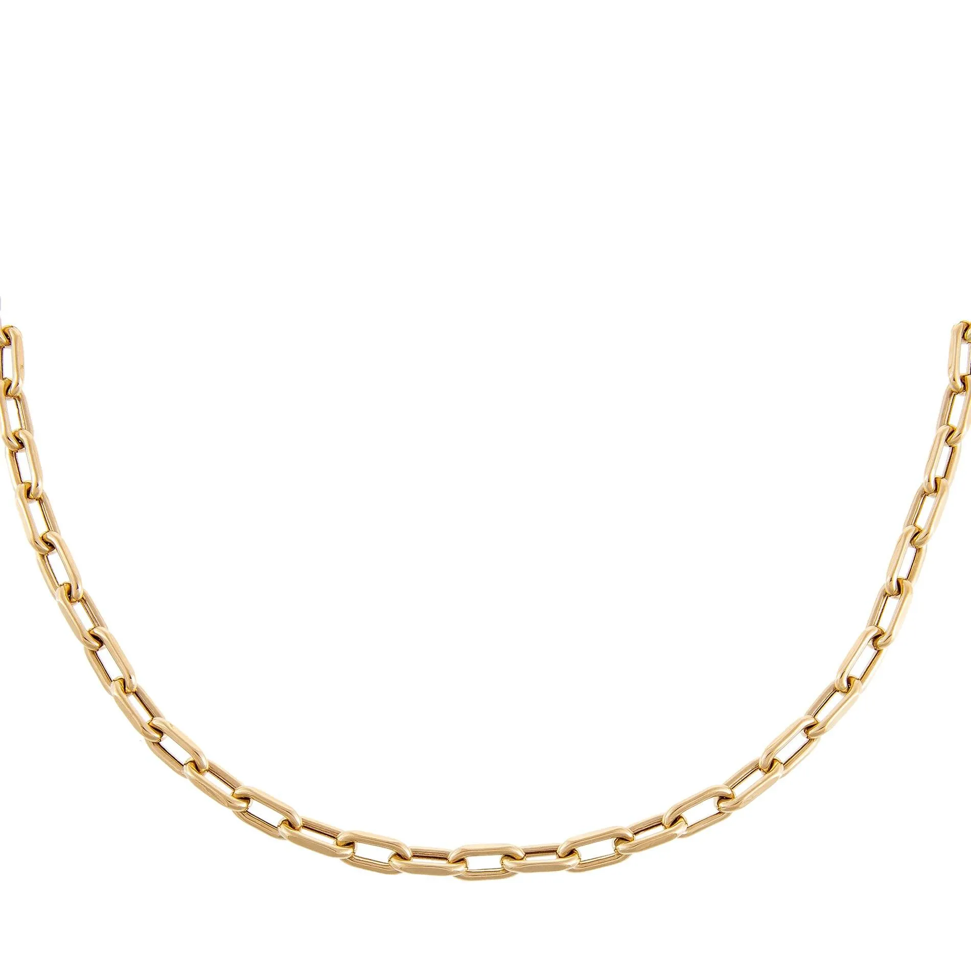 Thick Chain Link Necklace 14K