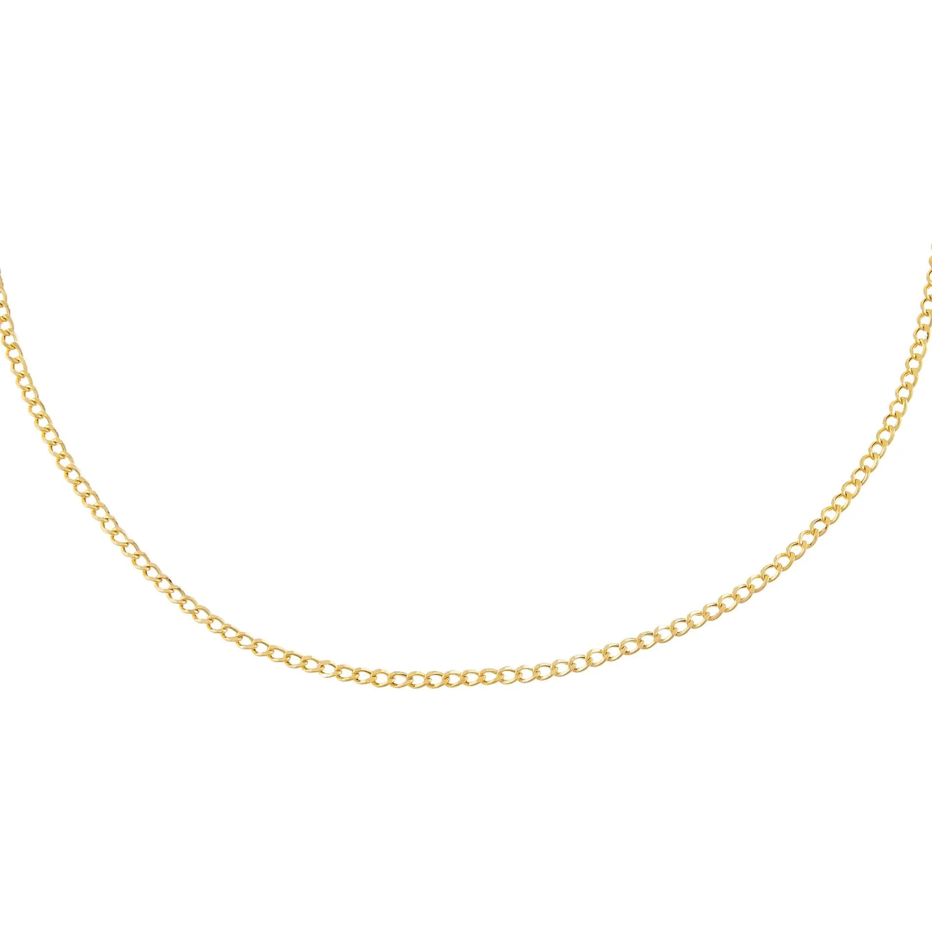 Thin Cuban Chain Necklace 14K
