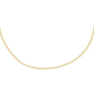 Thin Cuban Chain Necklace 14K