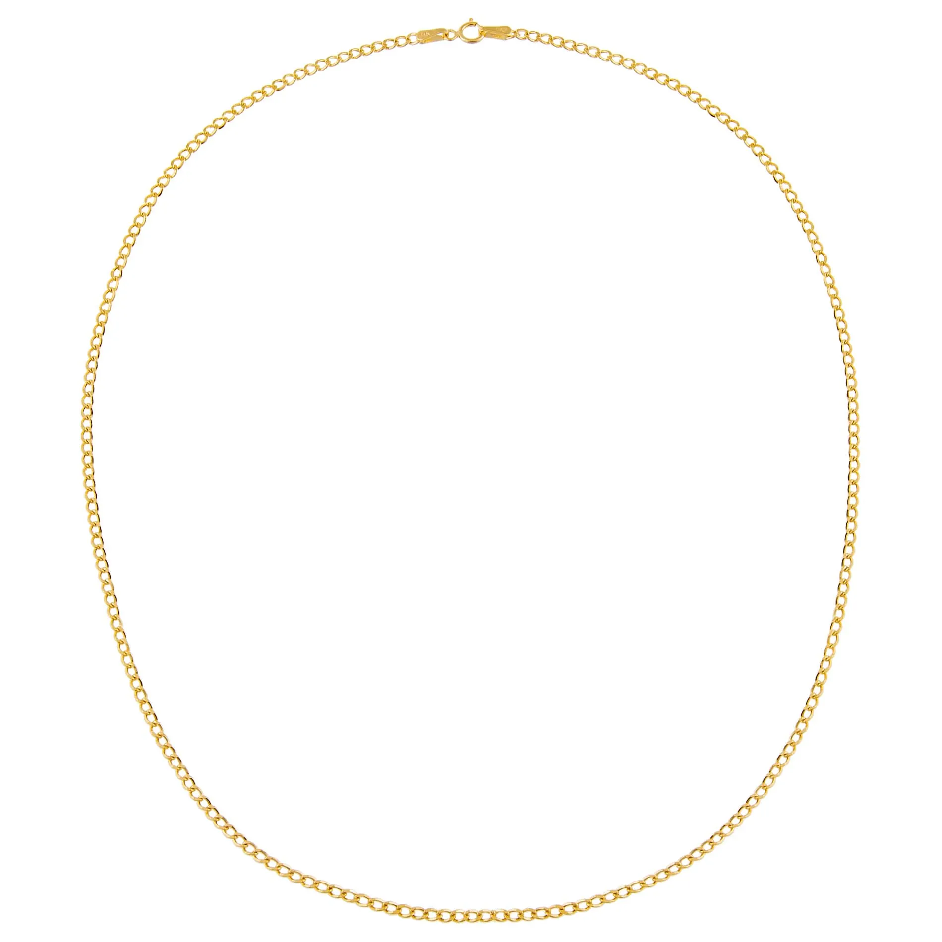 Thin Cuban Chain Necklace 14K