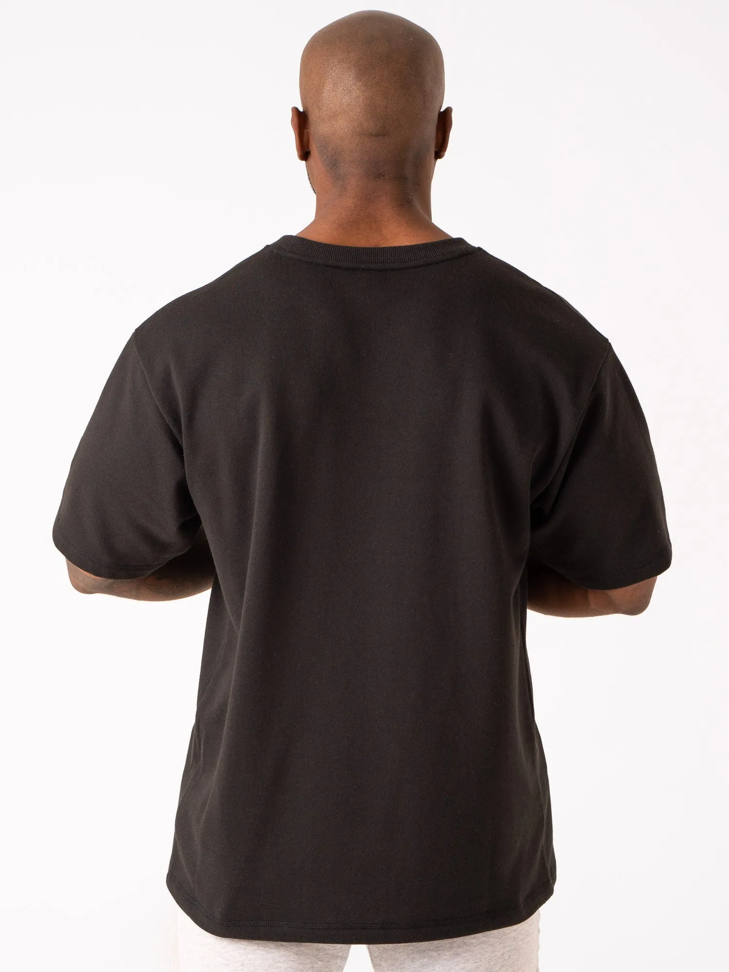 Throwback Fleece Oversized T-Shirt - Black