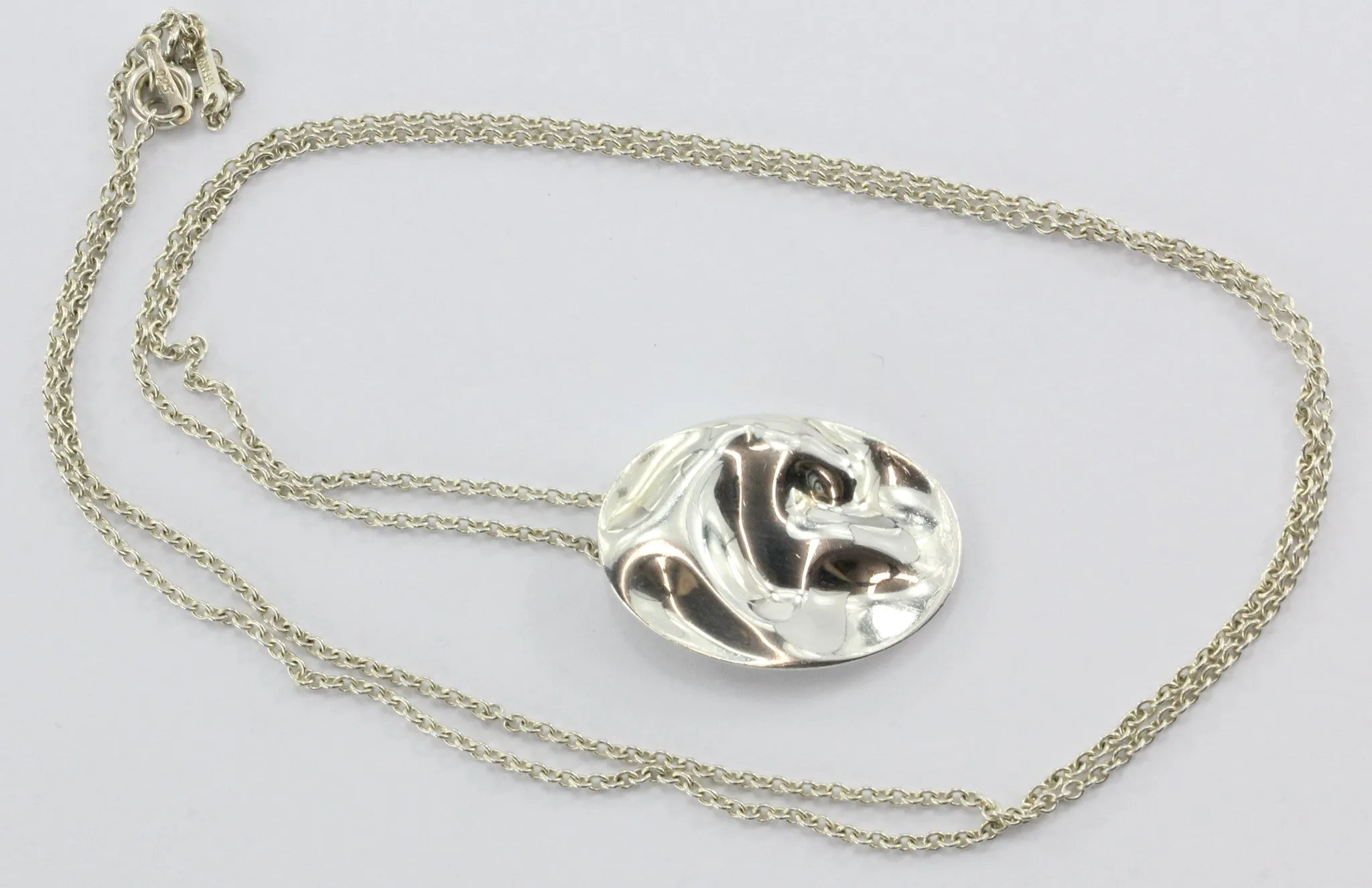 Tiffany & Co Sterling Silver Elsa Peretti Large Leo Zodiac Necklace Pendant