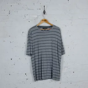 Tommy Hilfiger Striped T Shirt - Grey - XL