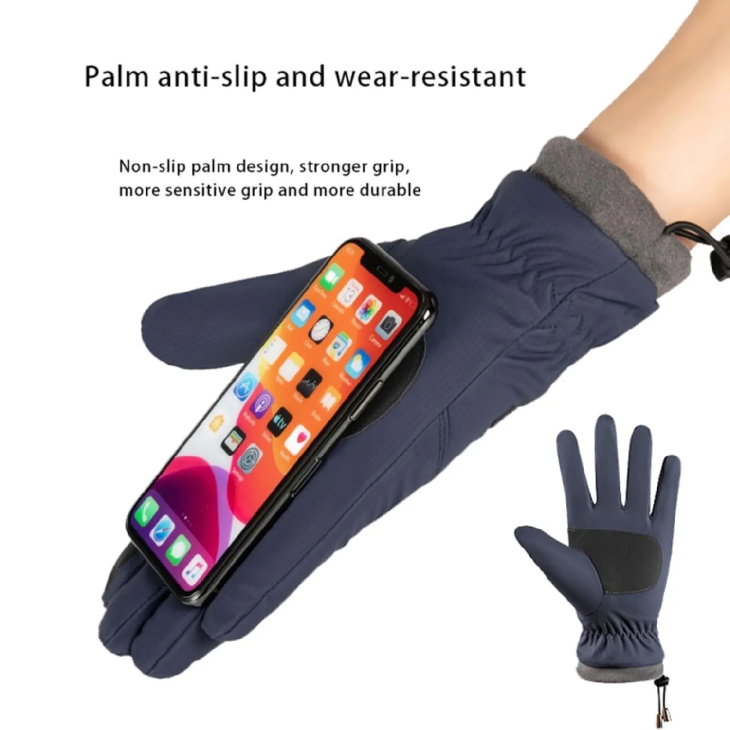 Tomorrow Fashion Winter Gloves for Men and Women, Touchscreen Winter Gloves, Thermal Gloves, Anti-Slip Palm Design for Outdoor Grip, Hiking Gloves Winter, Cold Weather Gloves (Black)