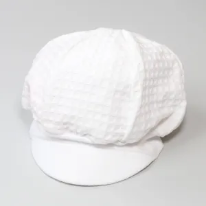Traditional Baby Baker Style Peaked Cap Sunhat - White