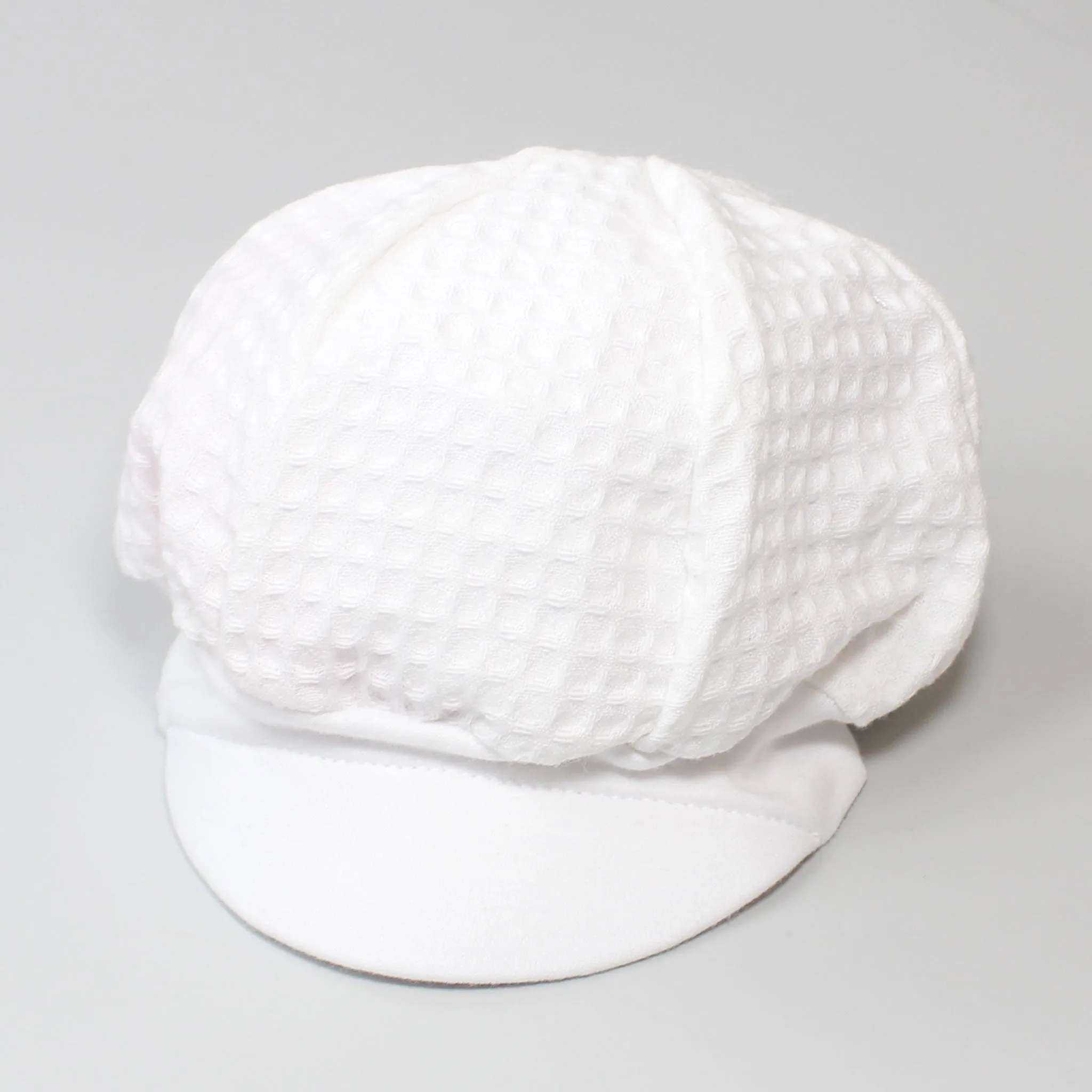 Traditional Baby Baker Style Peaked Cap Sunhat - White