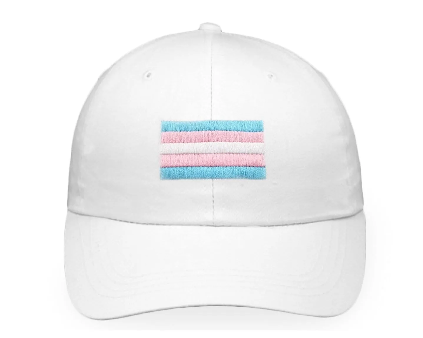 Transgender Flag Baseball Hats in White