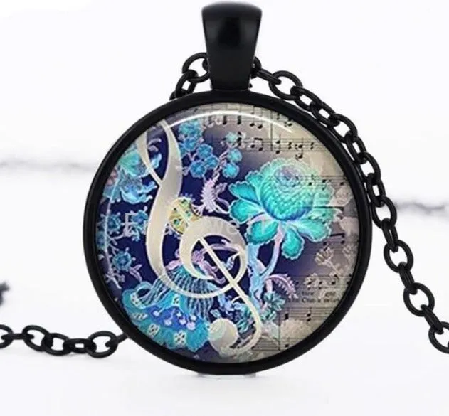 Treble Clef Music Notes Necklace and Pendant Choker Women Jewelry SJA