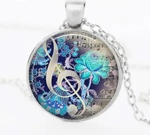 Treble Clef Music Notes Necklace and Pendant Choker Women Jewelry SJA
