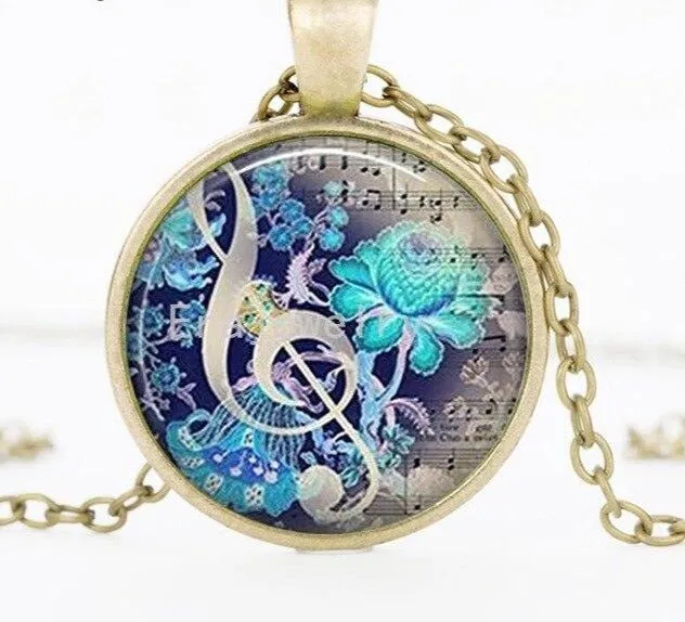 Treble Clef Music Notes Necklace and Pendant Choker Women Jewelry SJA