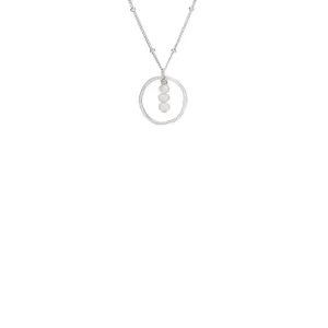 Treble Three Pearls Necklace in Sterling Silver