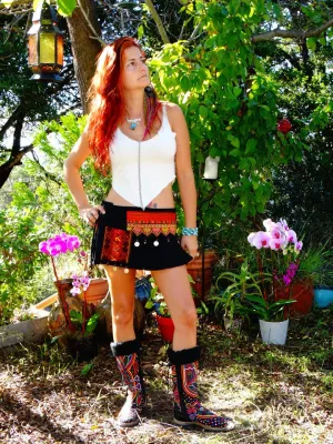 Tribal Hipster Belt/Skirt with Pockets - Rhea