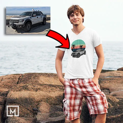 Trucks | Custom Print for Men | V-Neck T-shirt
