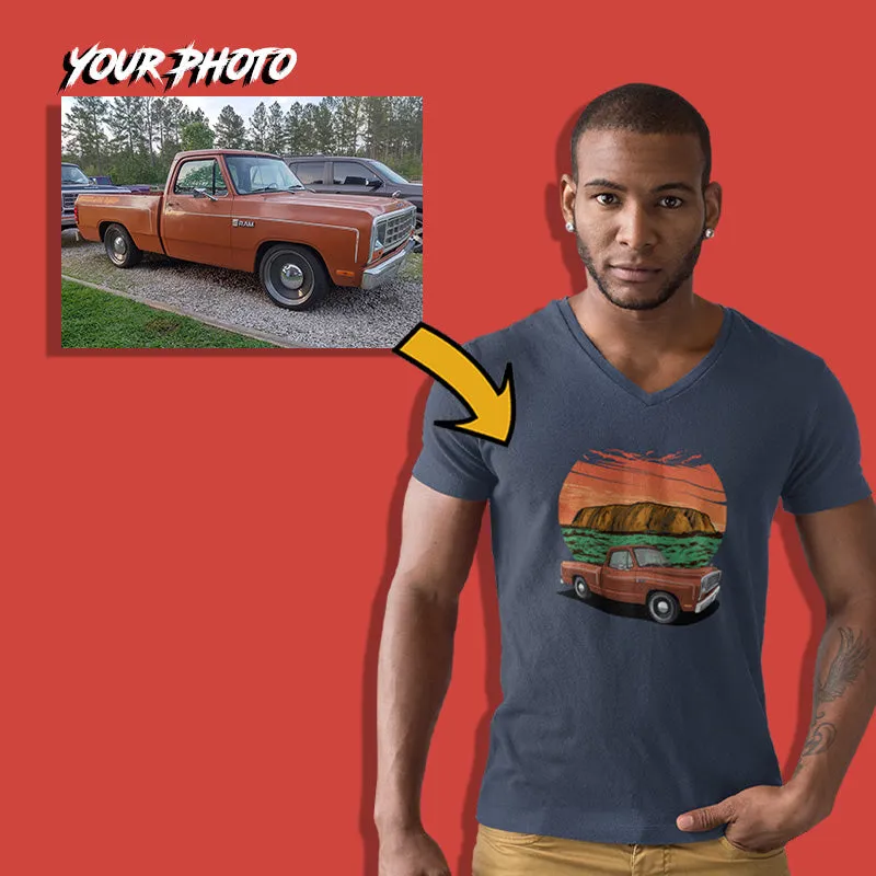 Trucks | Custom Print for Men | V-Neck T-shirt