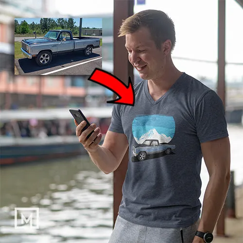 Trucks | Custom Print for Men | V-Neck T-shirt