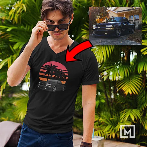 Trucks | Custom Print for Men | V-Neck T-shirt